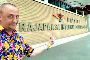 Luke Gillian Pointing In Disbelief At The 'Mattala Rajapaksa International Airport' Sign At Mattala Rajapaksa International Airport | Hambantota | Sri Lanka | Australian Cricket Tours 