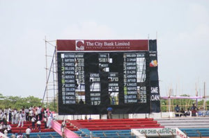 Australian Cricket Tours - The Scoreboard Showing Jason 'Dizzy' Gillespie 201 In The 2nd Test, Australia Vs Bangladesh In Chattogram, Bangladesh, 2006