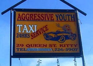 Australian Cricket Tours - Aggressive Youth Taxi Service, Our Transport To Bourda Oval, Georgetown, Guyana, In 2003