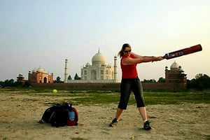 Australian Cricket Tours - Lisa Busst Playing Cricket In Front Of The Taj Mahal On Our Australia Test Cricket Tour To India