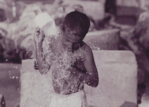 Australian Cricket Tours - A Little Boy Washing Himself In The Laundry, Karachi, Pakistan, 1998 