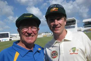Australian Cricket Tours - Kevin Hawking Our 400th Flagger With Brad Haddin Australia's 400th Test Cricketer