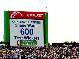 The Scoreboard Congratulates Shane Warne For His 600th Test Wicket, Taken During The 3rd Ashes Test Match At Old Trafford, Manchester, In 2005 | Australian Cricket Tours