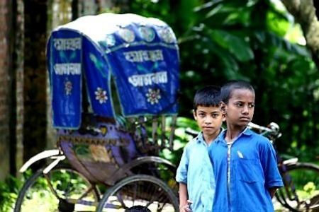 Children and Rickshaw in Bangladesh